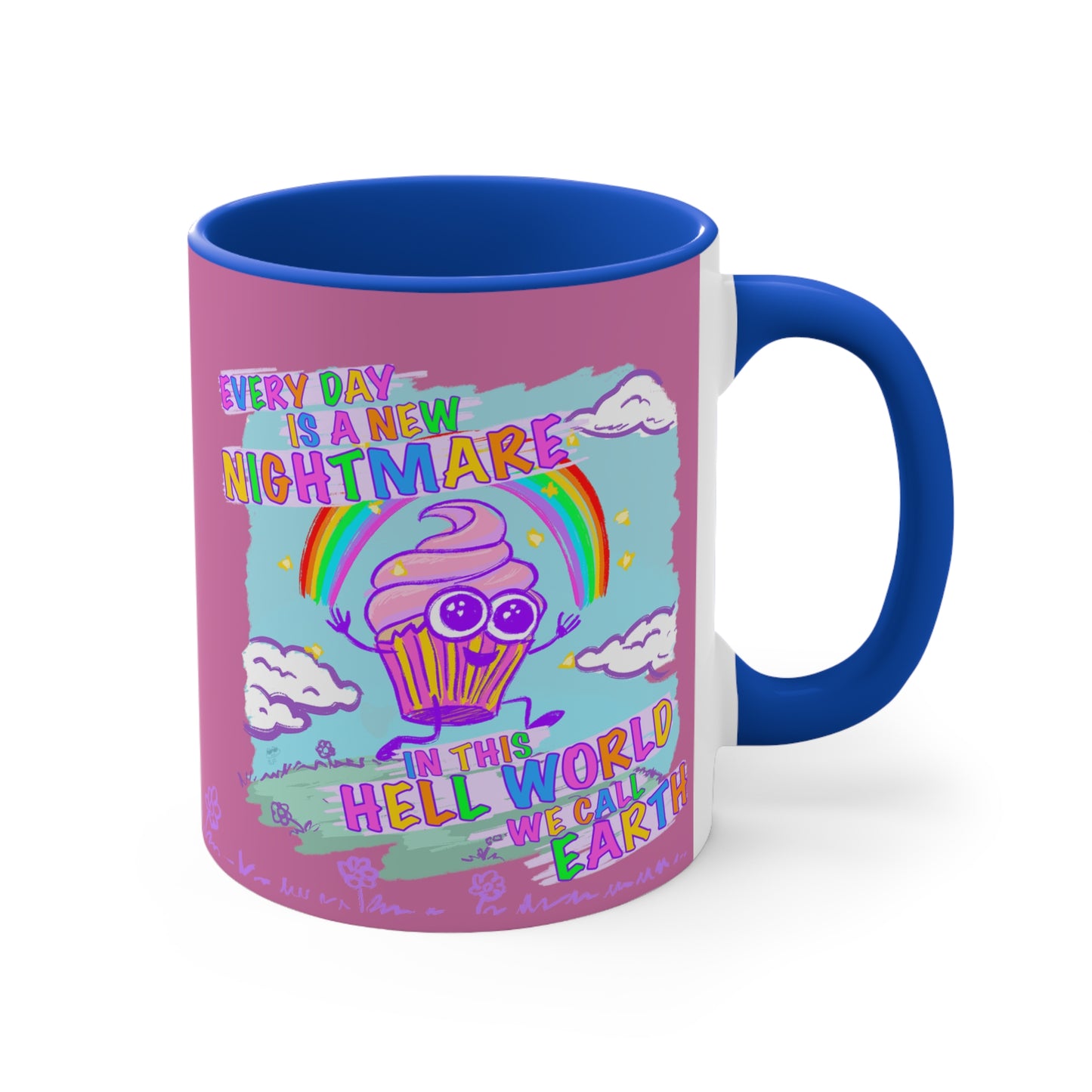 "Hell World" - Colorful Accent Mugs, 11oz