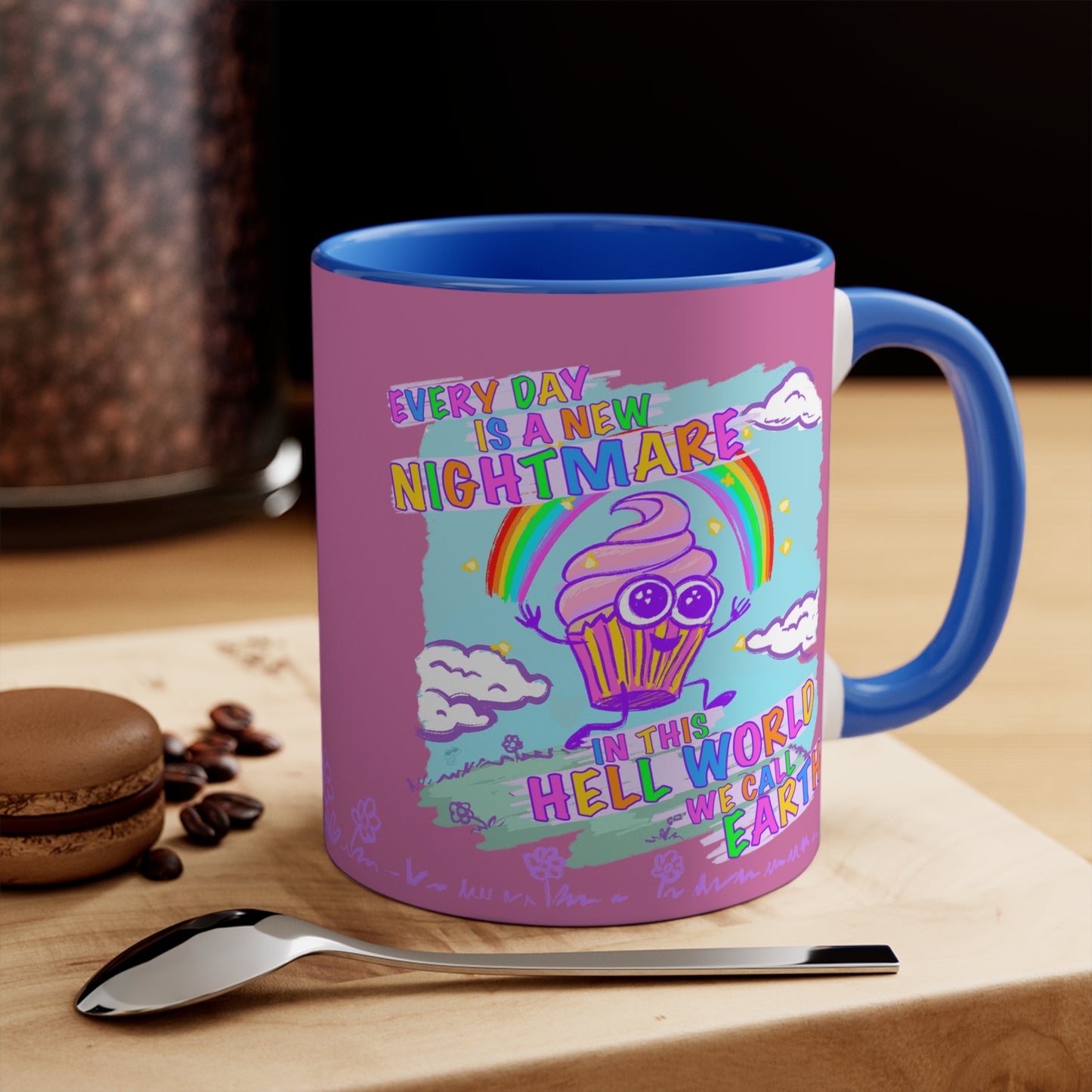 "Hell World" - Colorful Accent Mugs, 11oz