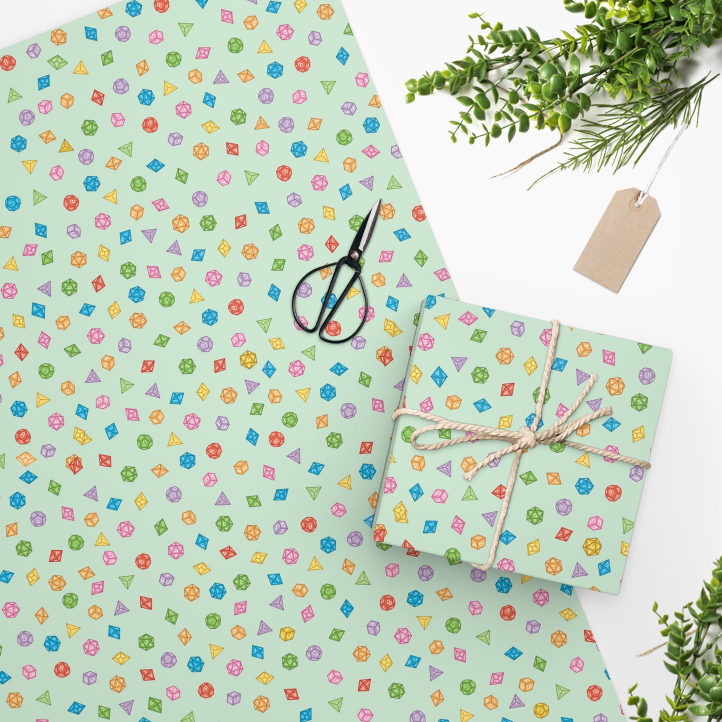 "Dice Wrap" in Green - Wrapping Paper (2 sizes)